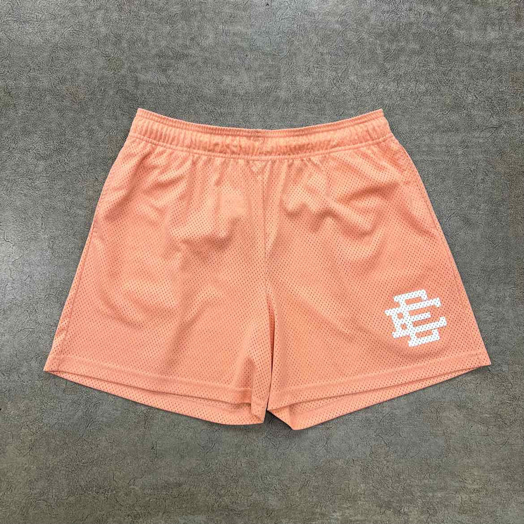 Eric Emanuel Mesh Shorts "LOGO" Salmon Used Size XL