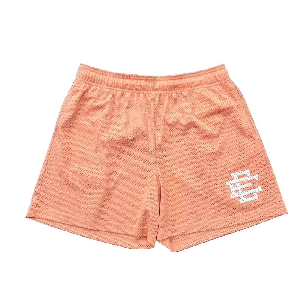Eric Emanuel Mesh Shorts "LOGO" Salmon Used Size XL