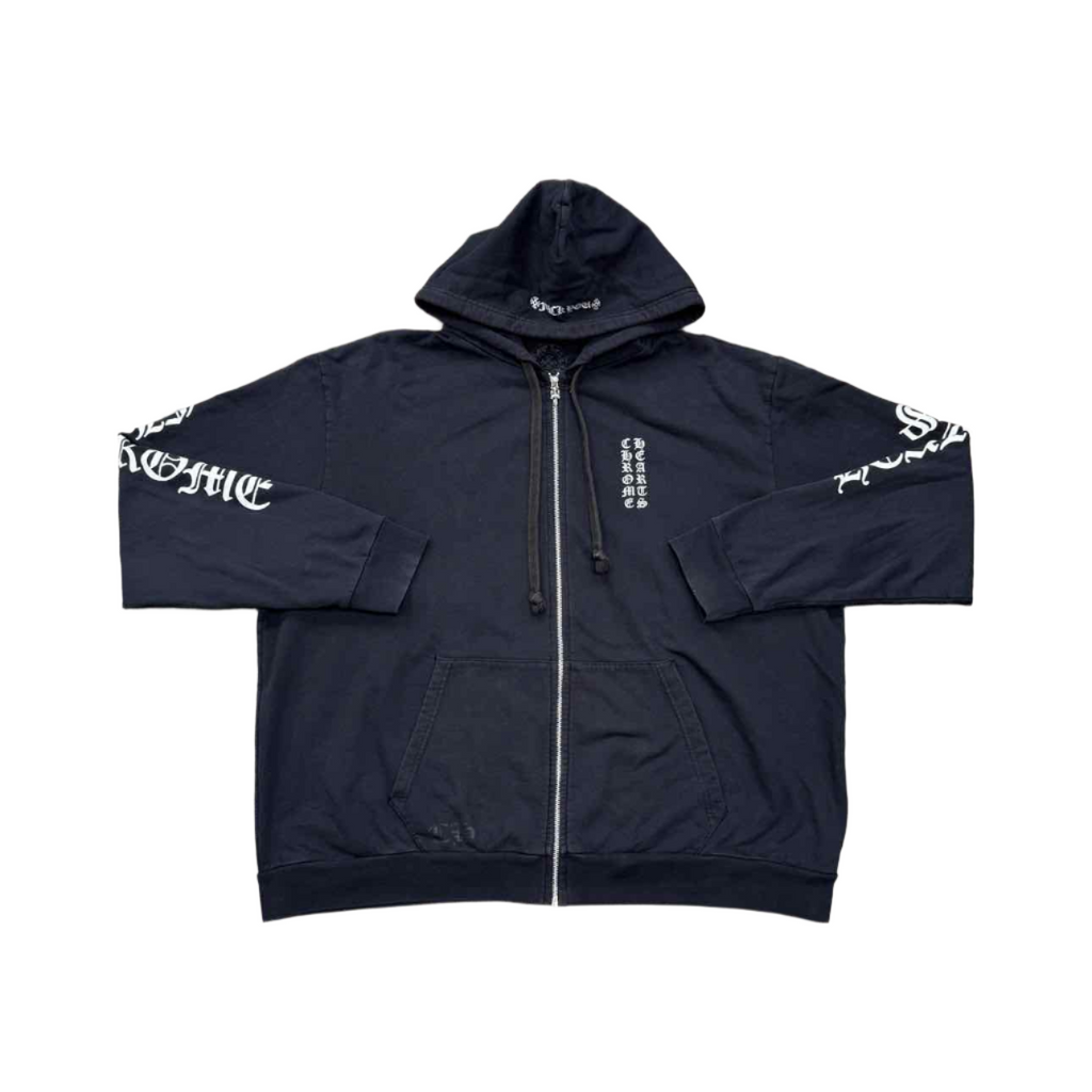 Chrome Hearts Zip Up "VERTICAL LOGO" Black Used Size 2XL