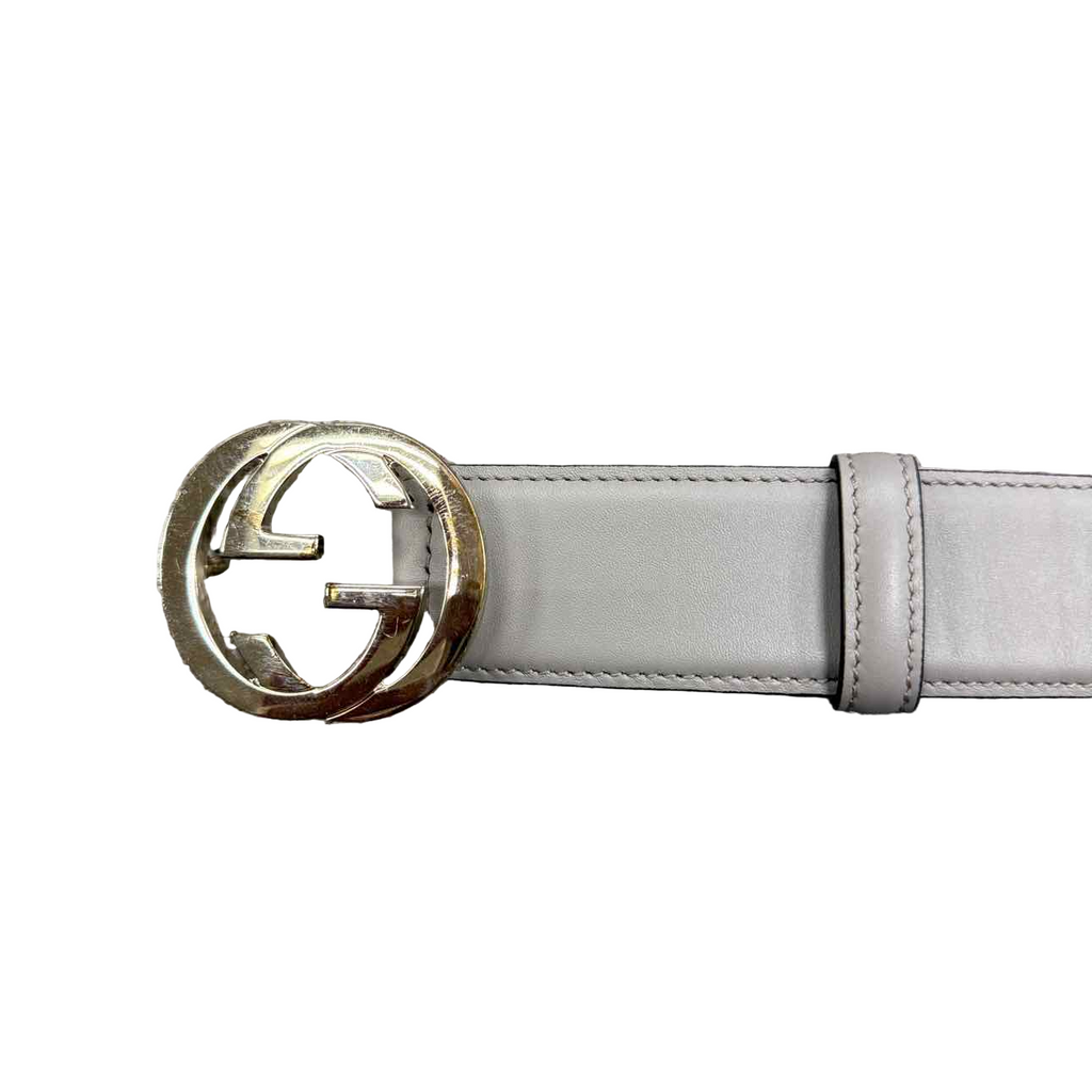 Gucci (W) Belt "SILVER BUCKLE" New Grey Size 34