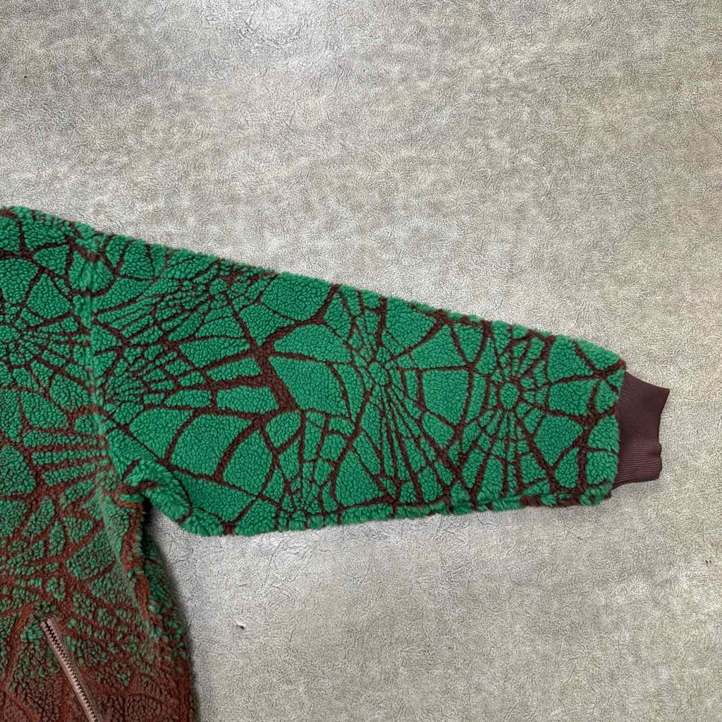 Supreme Fleece Jacket "SPYDER WEB" Brown Used Size M