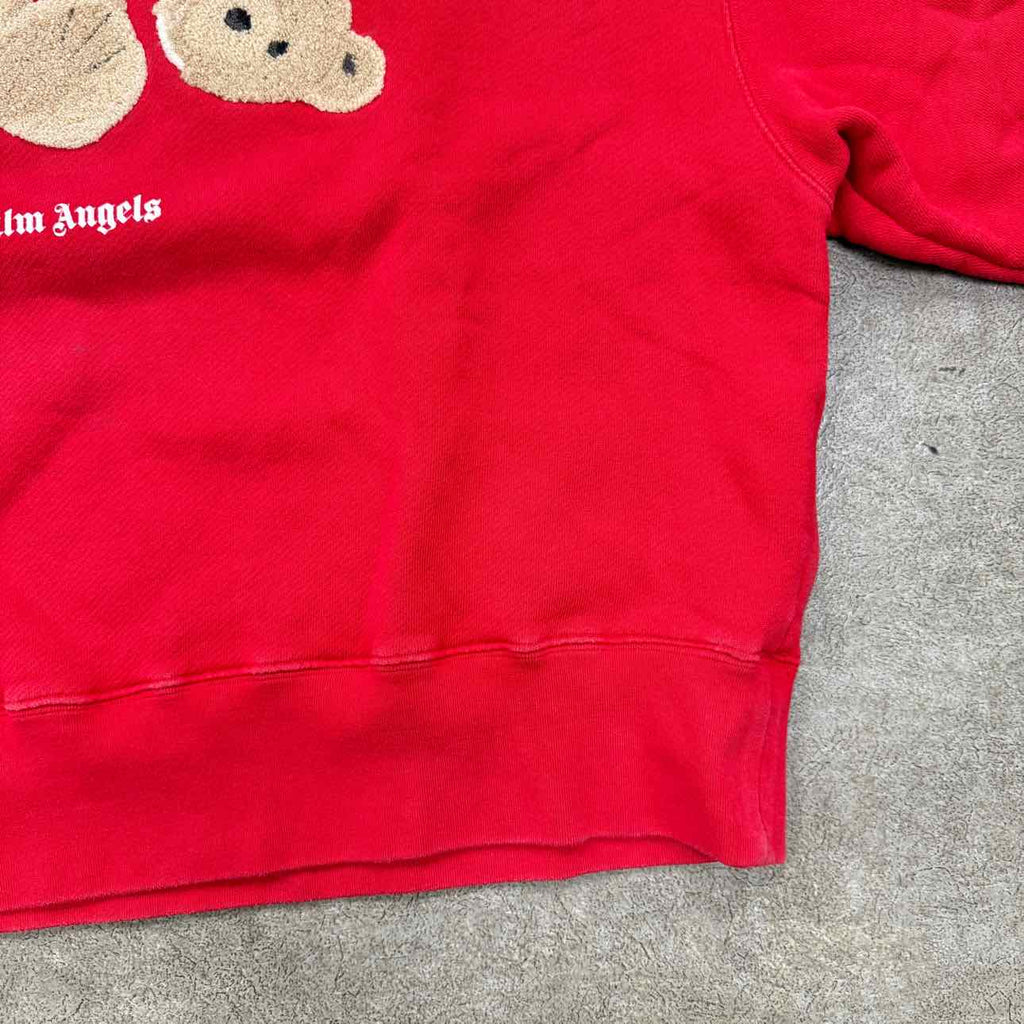 Palm Angels Crewneck Sweater "BEAR" Red Used Size XS