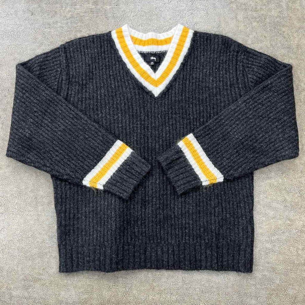 Stussy Crewneck Sweater "MOHAIR" Black New Size XXL
