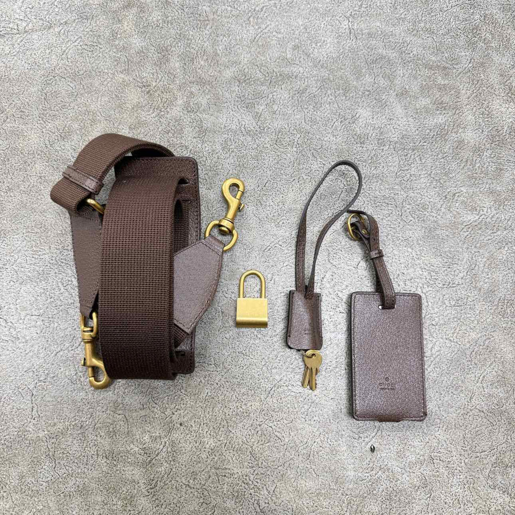 Gucci Duffle Bag "GG SUPREME SAVOY" New Brown Size L