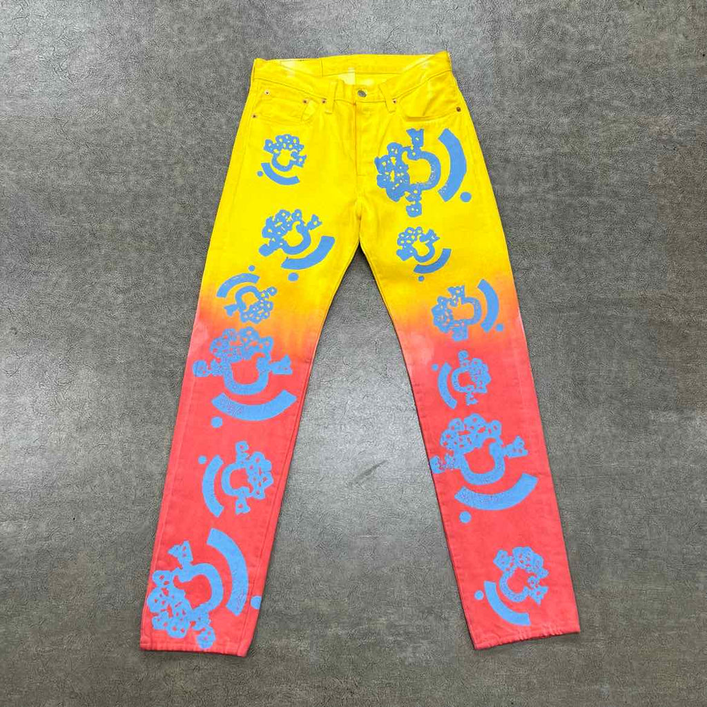 Denim Tears Jeans "GRADIENT" Yellow Used Size 30