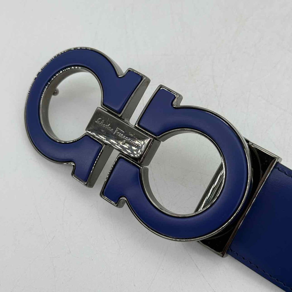 Salvatore Ferragamo Belt "REVERSIBLE" Used Blue Size 90CM
