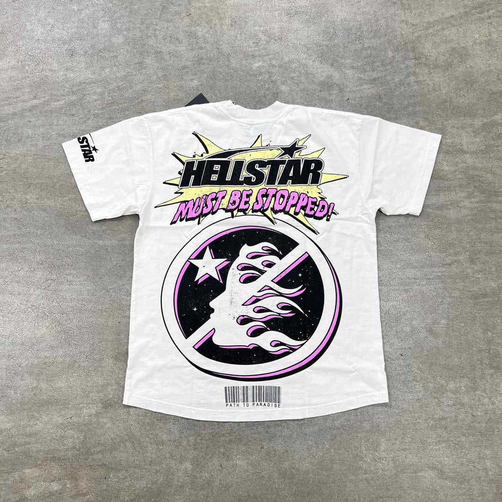 Hellstar T-Shirt "BREAKING NEWS" Cream New Size L