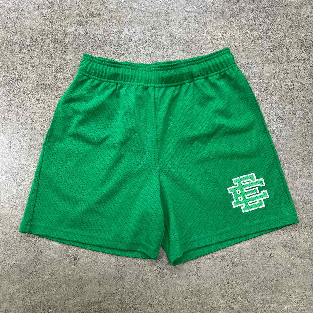 Eric Emanuel Mesh Shorts "BASIC LOGO" Green Used Size L