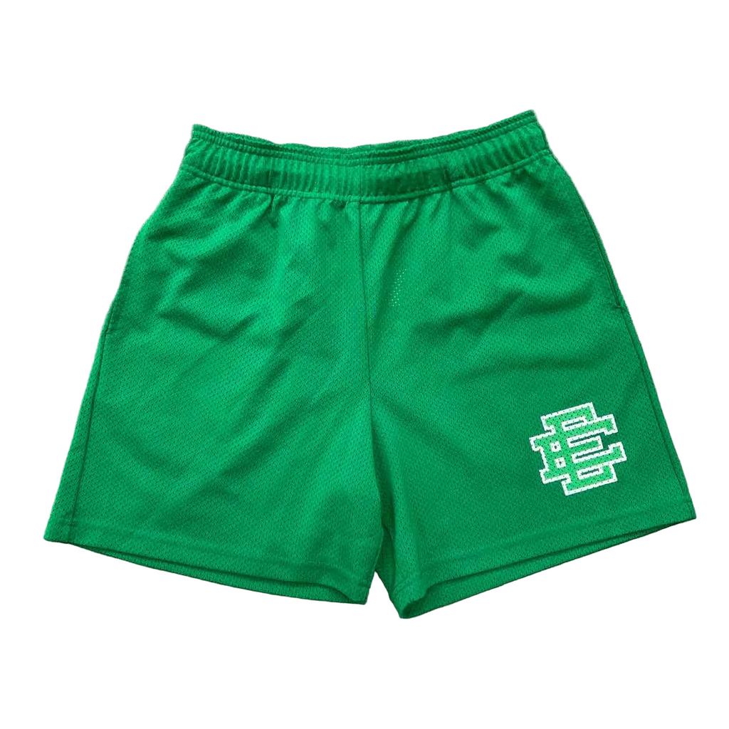 Eric Emanuel Mesh Shorts "BASIC LOGO" Green Used Size L