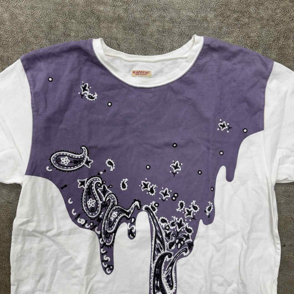 Kapital T-Shirt "BANDANA DRIP" Purple Used Size 2