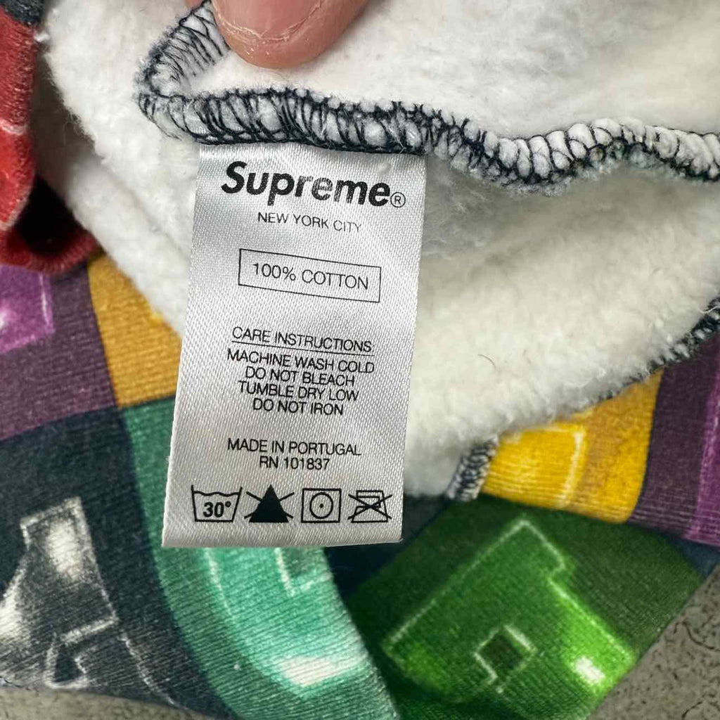 Supreme Hoodie "BLOCKS" Multi-Color Used Size L