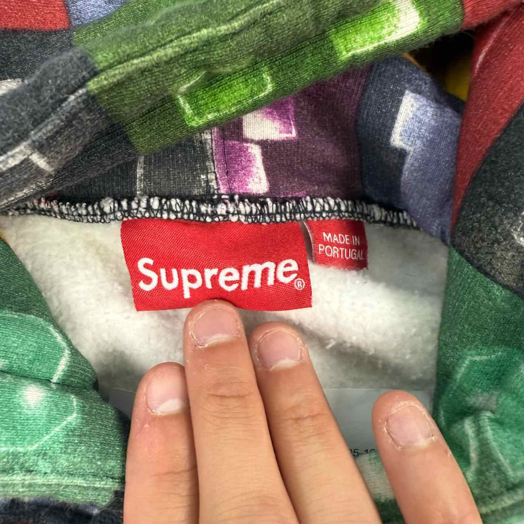Supreme Hoodie "BLOCKS" Multi-Color Used Size L