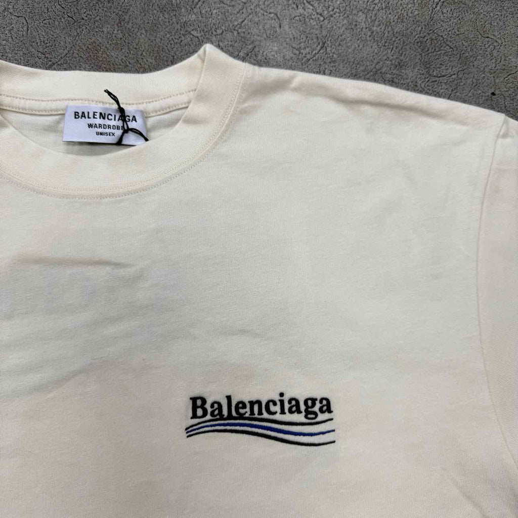 Balenciaga T-Shirt "CAMPAIGN" Cream New Size XS