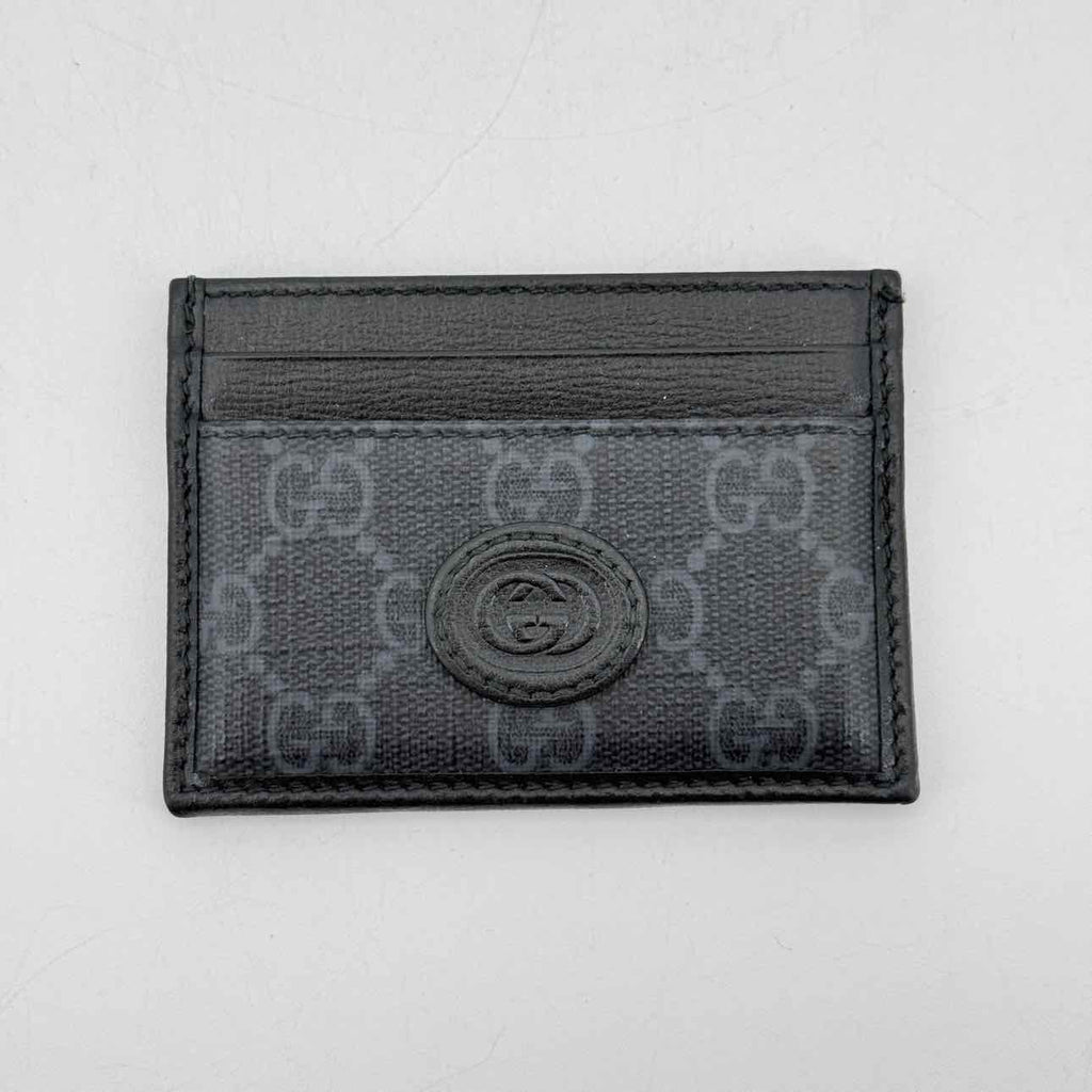 Gucci Card Holder "INTERLOCKING G" Used Black Size OS