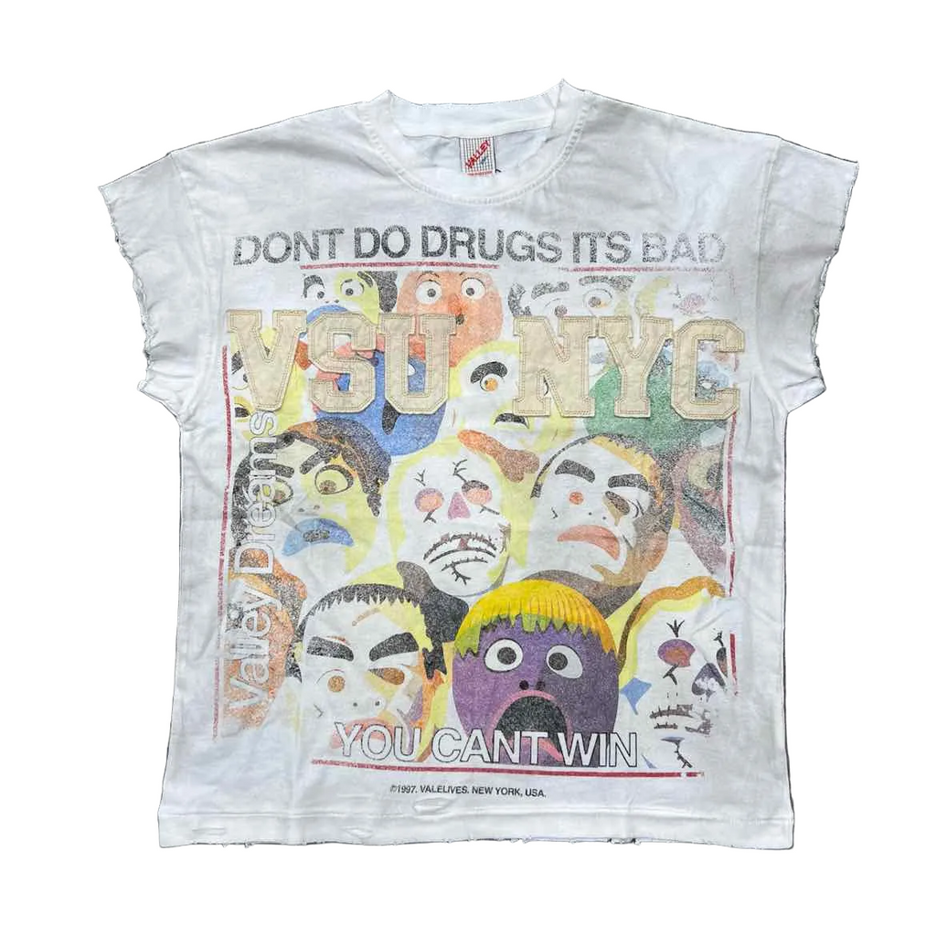 Vale T-Shirt "NO DRUGS" White New Size S