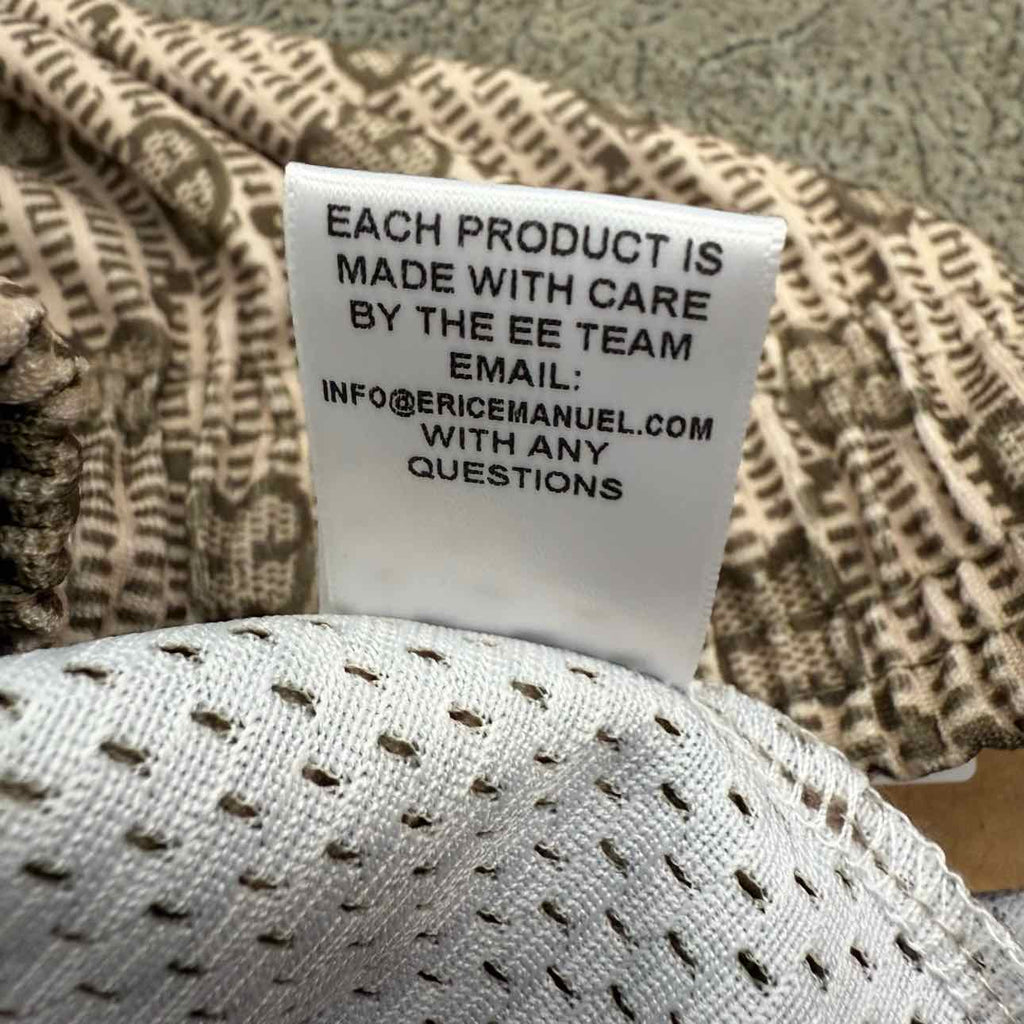 Eric Emanuel Mesh Shorts "MONOGRAM" Beige New Size M