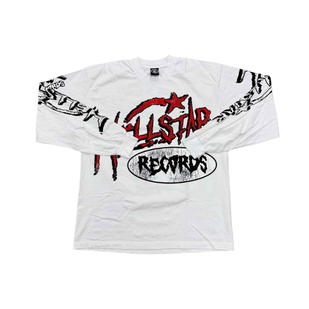 Hellstar Long Sleeve "RECORDS" White New Size L