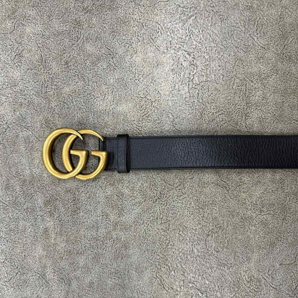 Gucci Belt "GOLD BUCKLE" Used Black Size 40