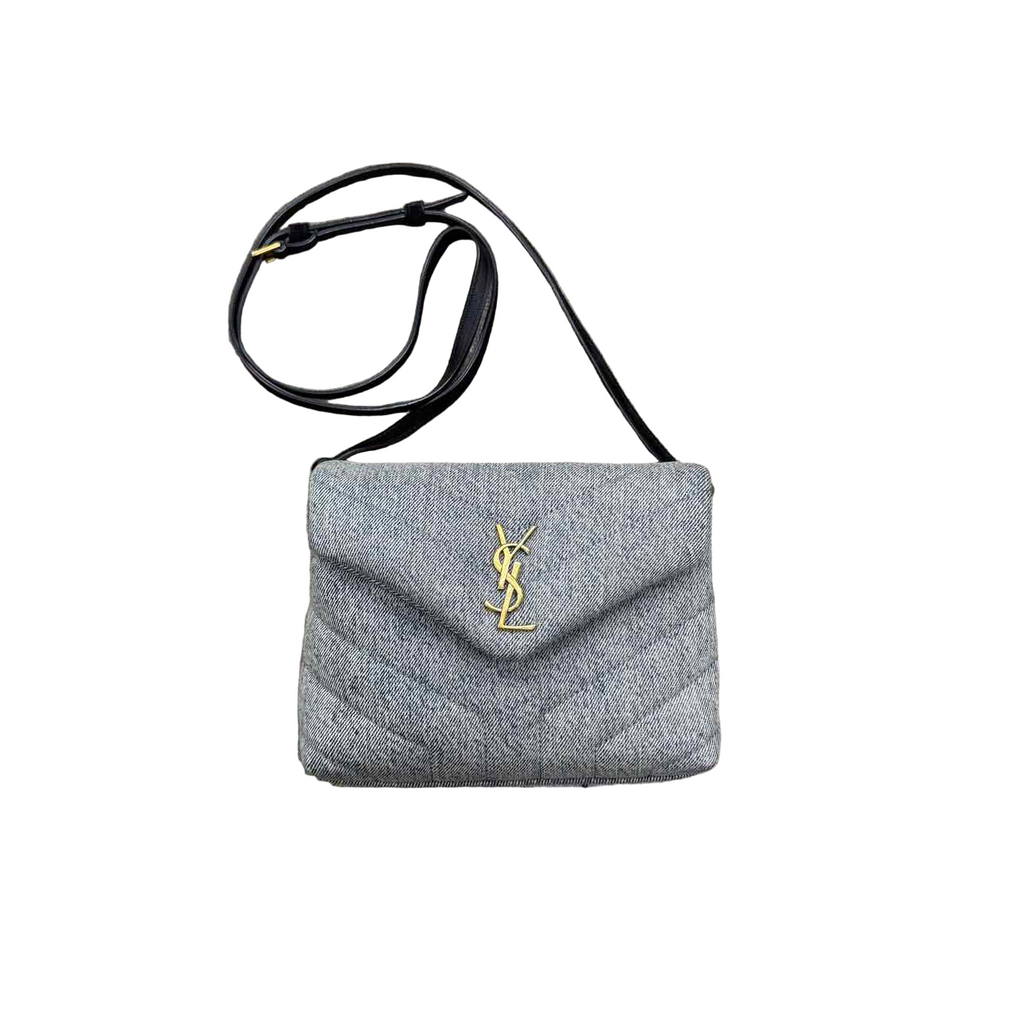 YSL Shoulder Bag "LOULOU DENIM" New Blue