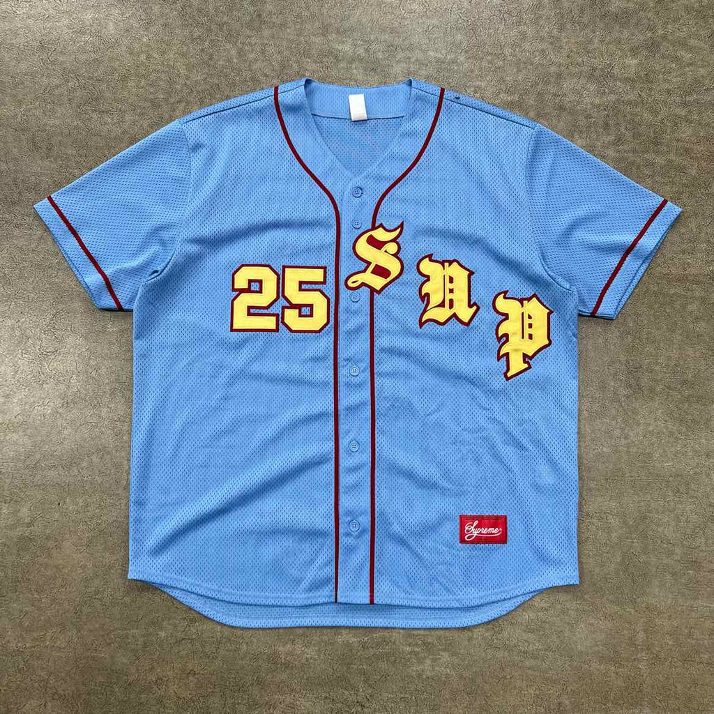 Supreme Jersey "OLD ENGLISH" Blue Used Size 2XL