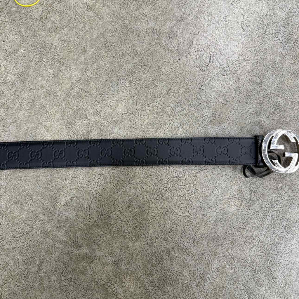 Gucci Belt "SILVER BUCKLE" Used Black Size 36
