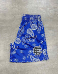 Eric Emanuel Mesh Shorts "BLUE PAISLEY" Black New Size XL