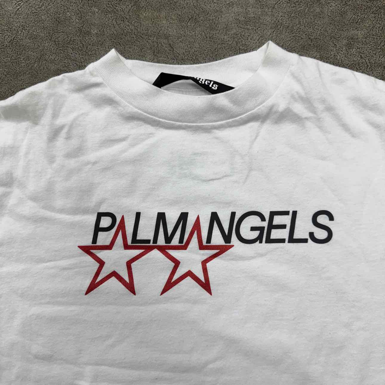 Palm Angels T-Shirt &quot;RACING STARS&quot; Wheat Used Size M