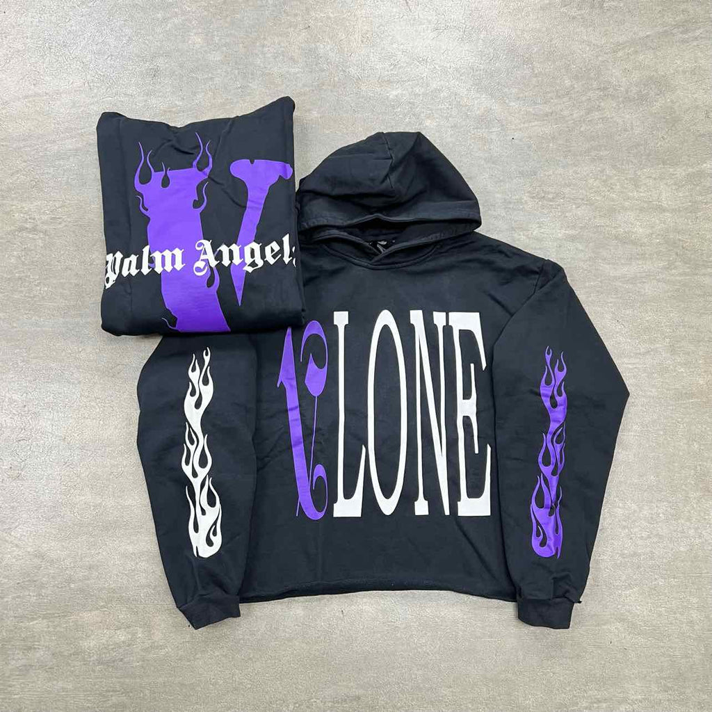 Vlone Hoodie "PALM ANGELS" Purple New Size S
