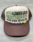 Kapital Trucker Hat "LOVE & PEACE" New Beige Size OS