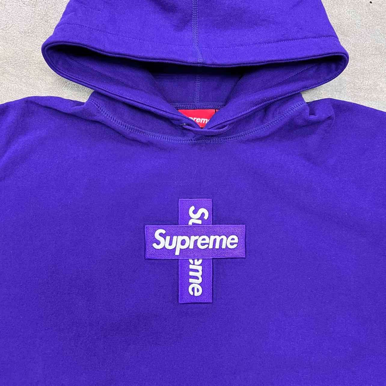 Supreme Hoodie "CROSS BOX LOGO" Purple New Size XL