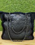 Chanel Handbag "SHEARLING" Used Black