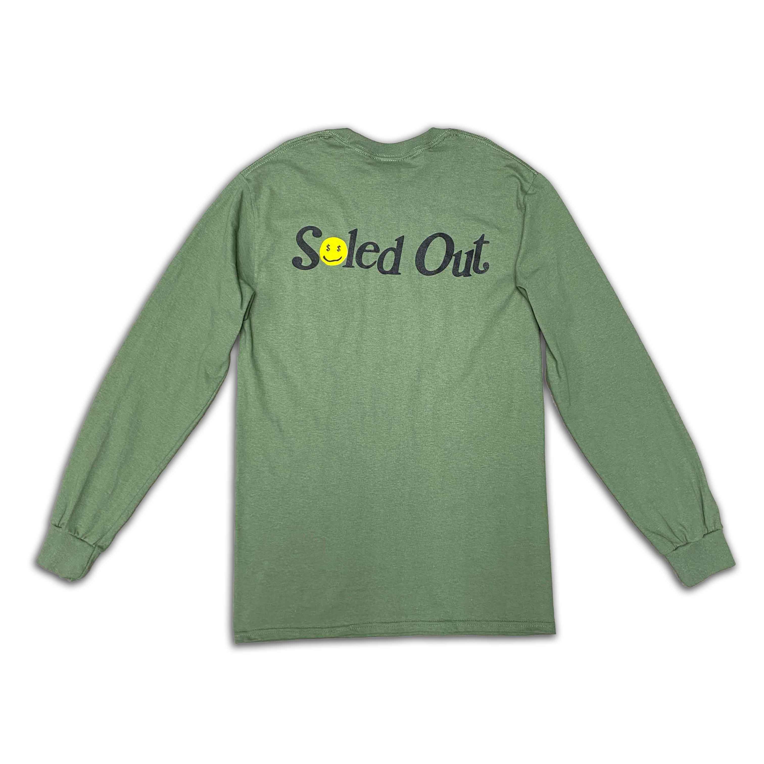 Soled Out Long Sleeve &quot;EXPENSIVE&quot; Military Green New Size 2XL