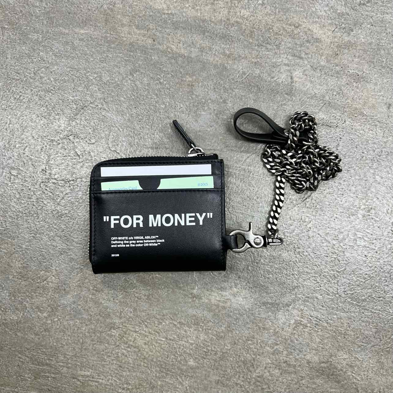 OFF-WHITE Chain Wallet "FOR MONEY" New Black
