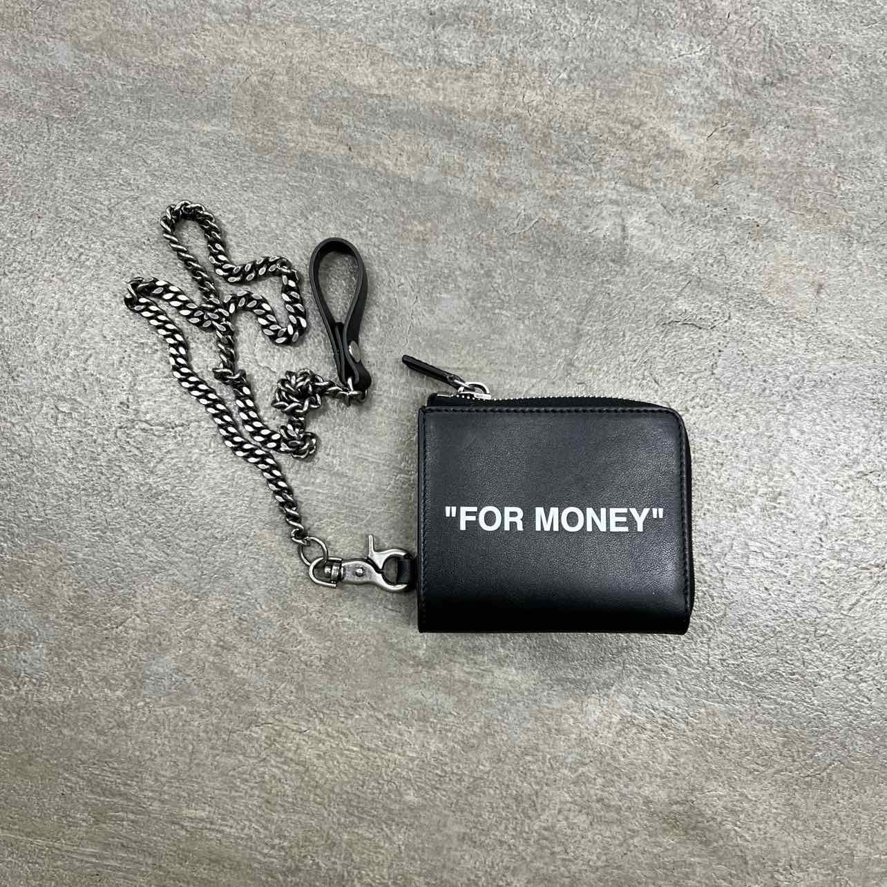OFF-WHITE Chain Wallet &quot;FOR MONEY&quot; New Black