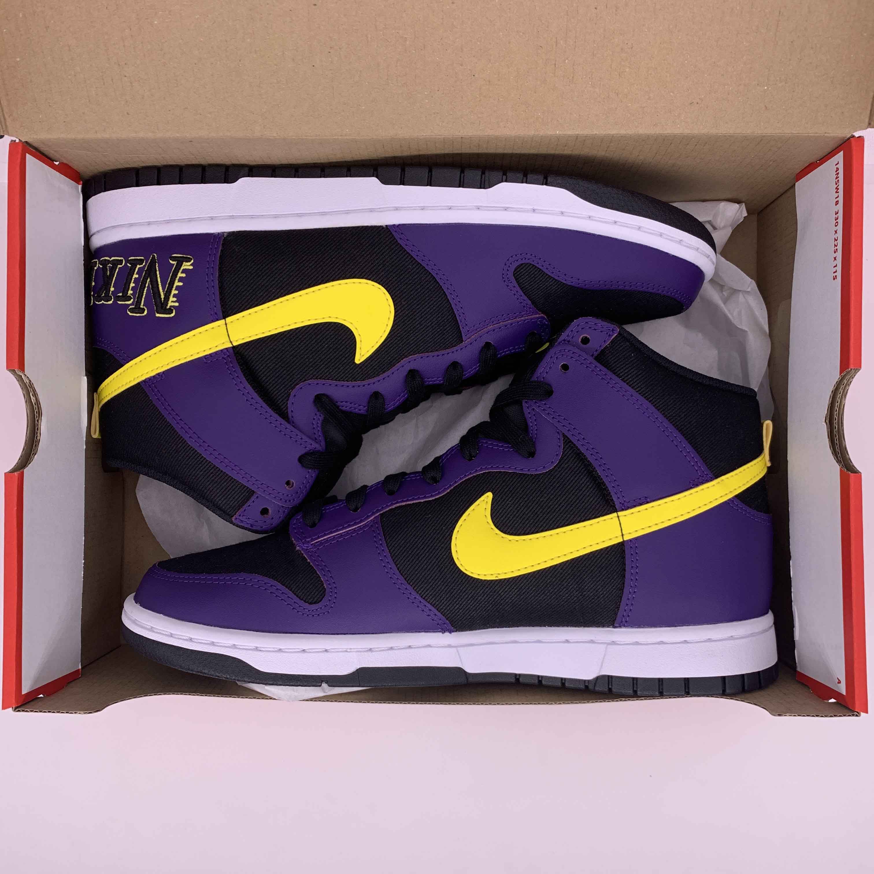 Nike Dunk High PRM &quot;Lakers&quot; 2021 New Size 10