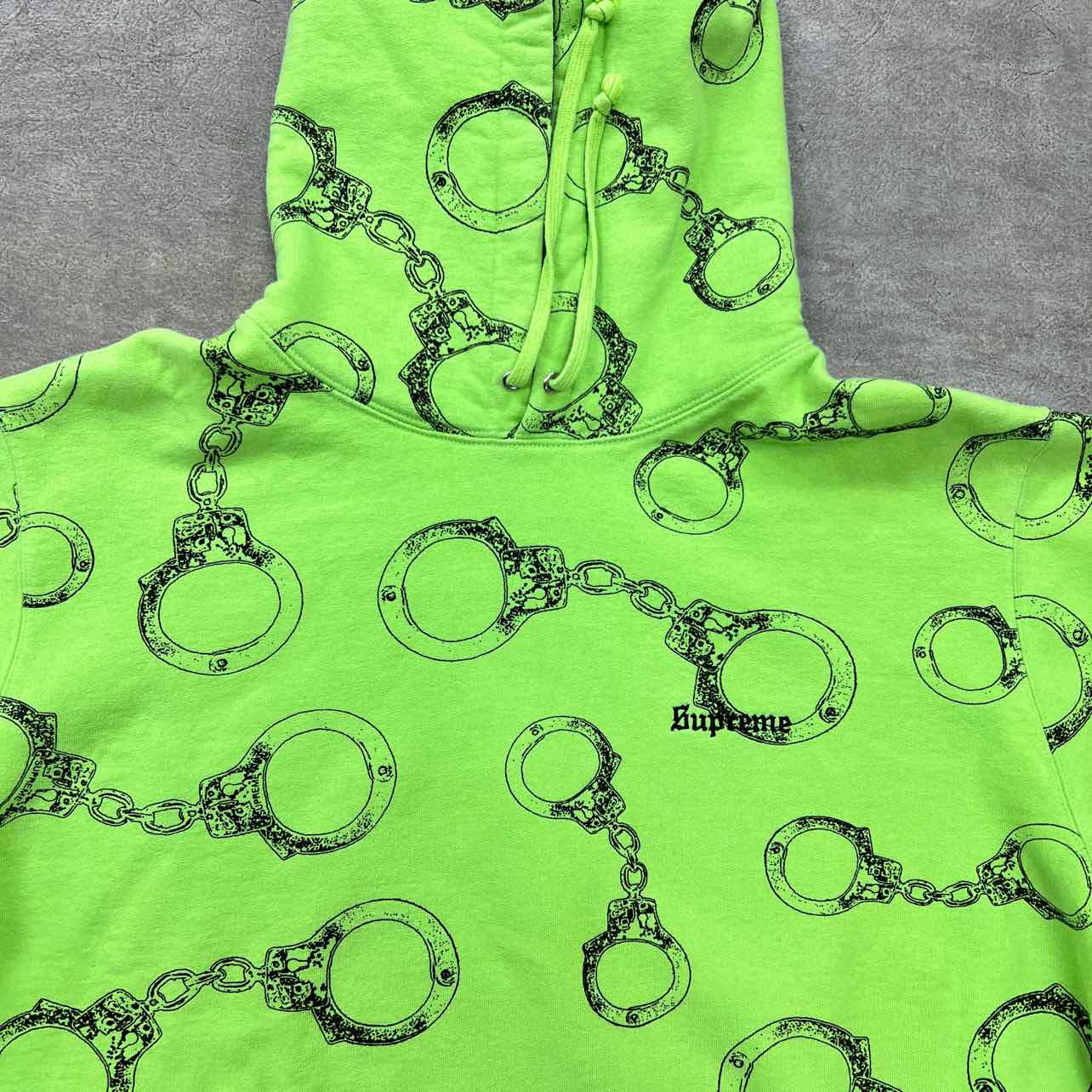 Supreme Hoodie &quot;HANDCUFFS&quot; Neon Used Size XL