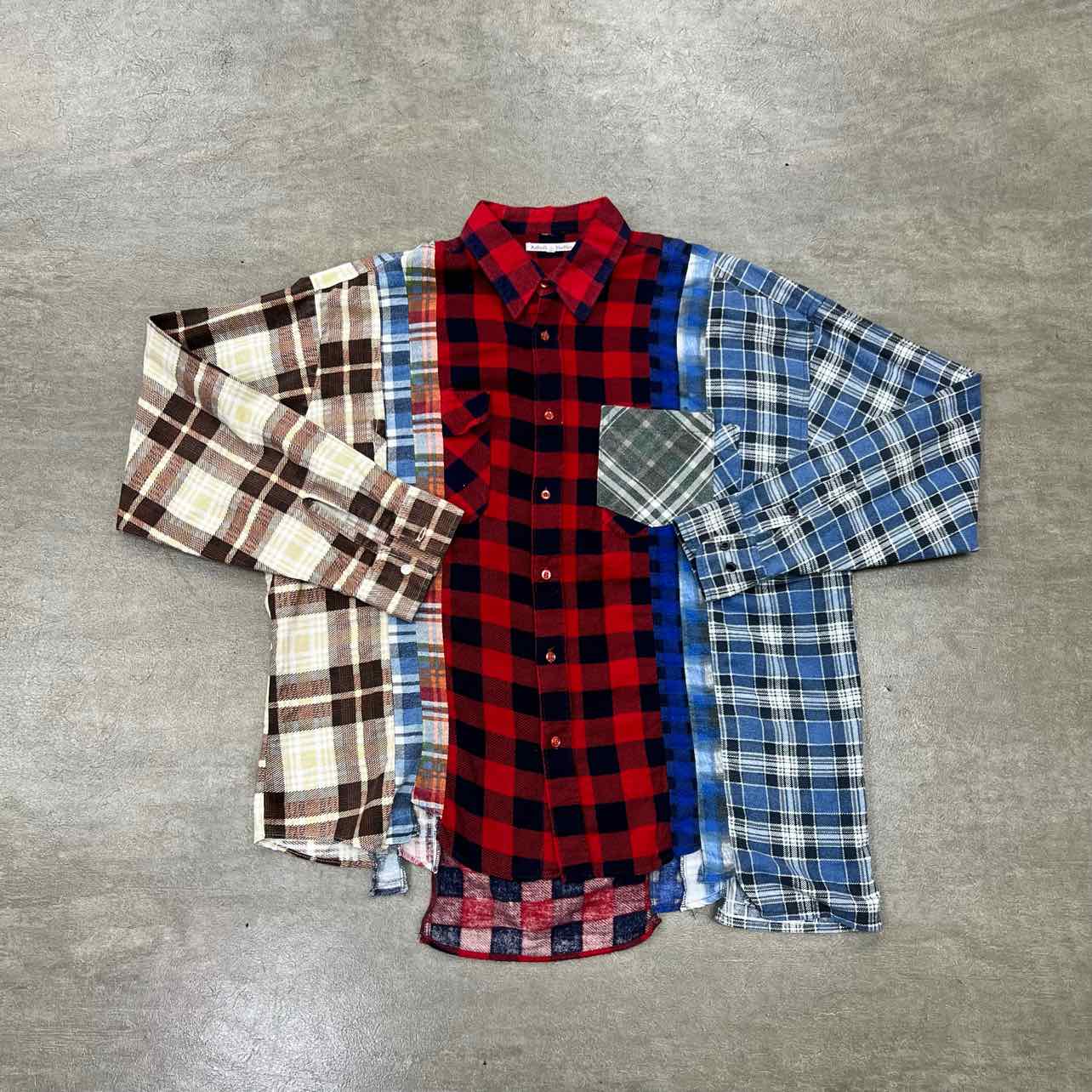Needles Flannel &quot;REWORKED&quot; Multi-Color Used Size XL
