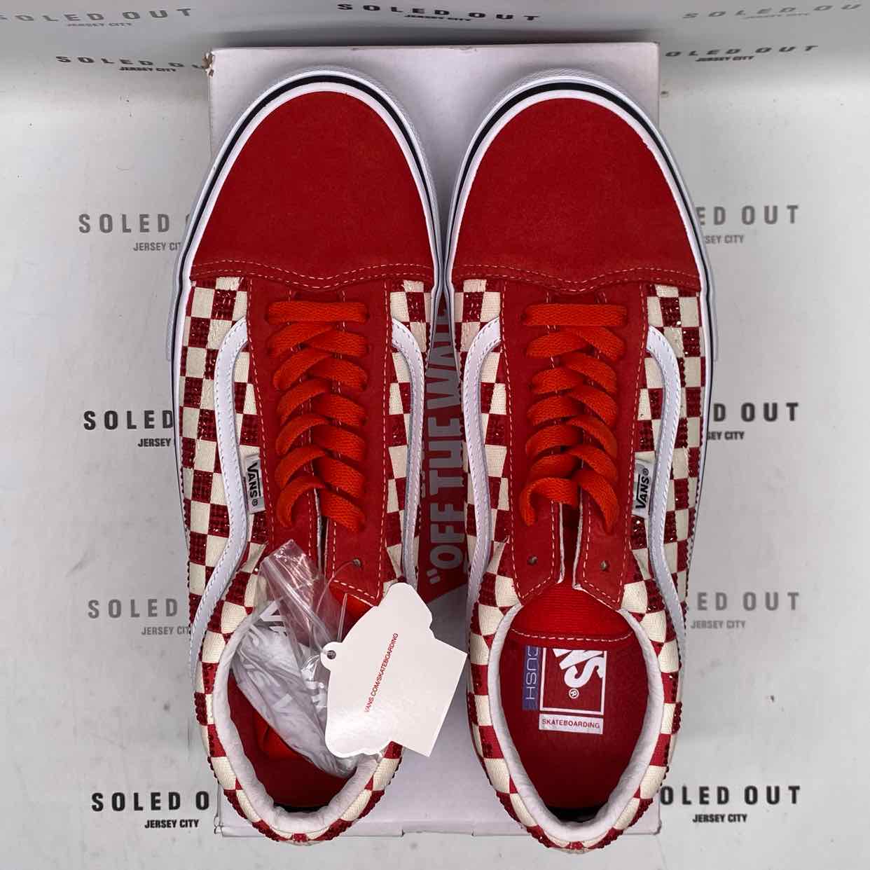 Vans Old Skool &quot;Supreme Swarovski Red&quot; 2022 New (Cond) Size 10.5