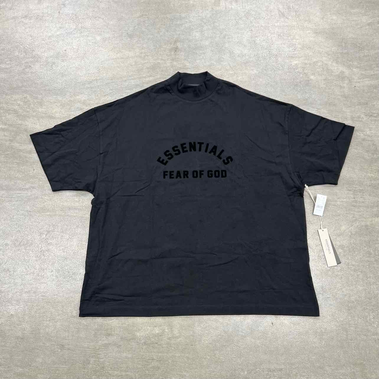 Fear of God T-Shirt &quot;ESSENTIALS&quot; Jet Black New Size L