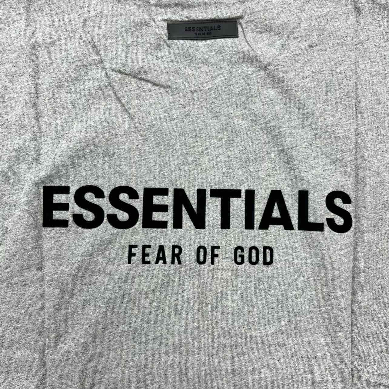 Fear of God T-Shirt &quot;ESSENTIALS&quot; Dark Oatmeal New Size XL