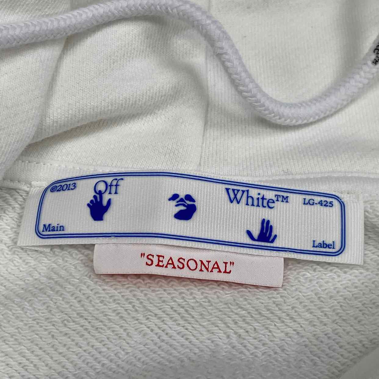 OFF-WHITE Hoodie "ARROW SKATE" White New Size M