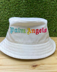 Palm Angels Bucket Hat "RACER BLUE" Cream New Size OS