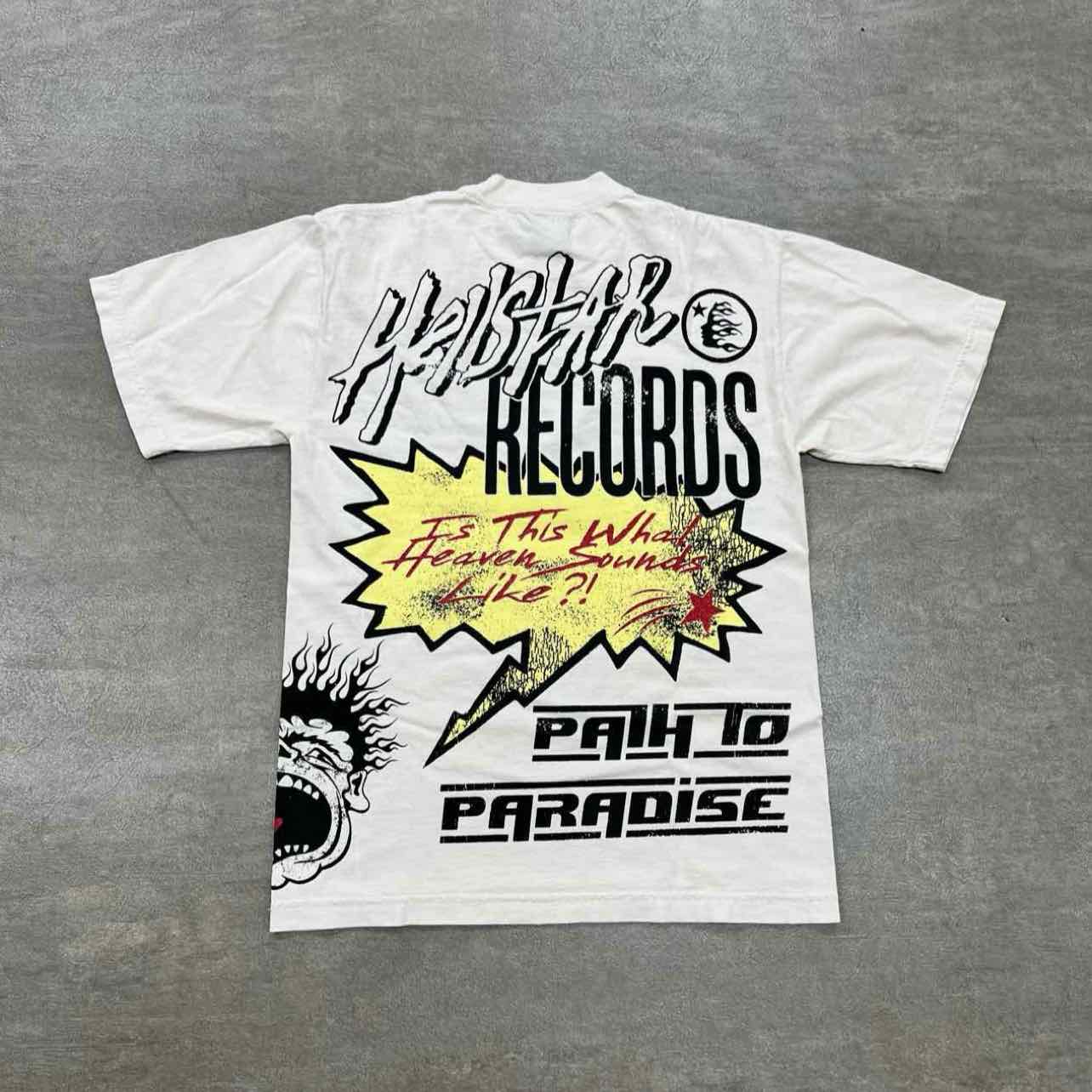 Hellstar T-Shirt "RECORDS" Cream New Size S
