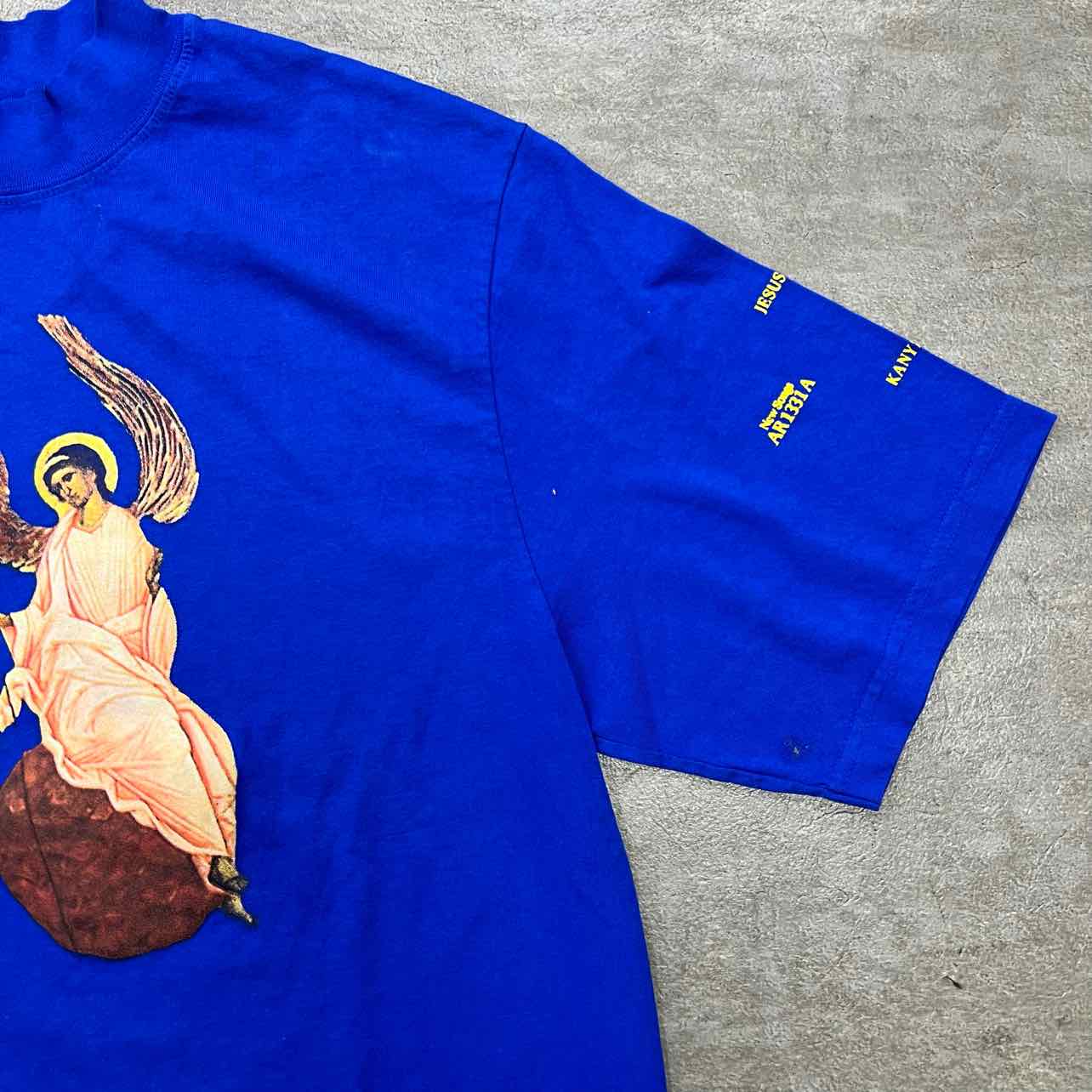 CPFM T-Shirt "JESUS IS KING" Royal Blue Used Size S