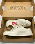Converse Low Top "Cdg White"  Used Size 8.5