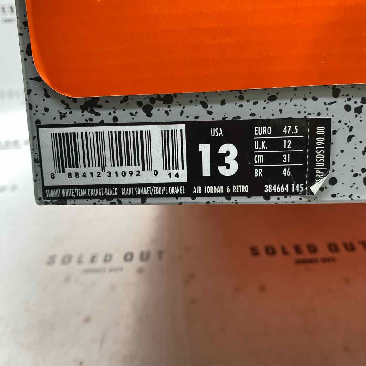Air Jordan 6 Retro &quot;Gatorade&quot; 2017 Used Size 13