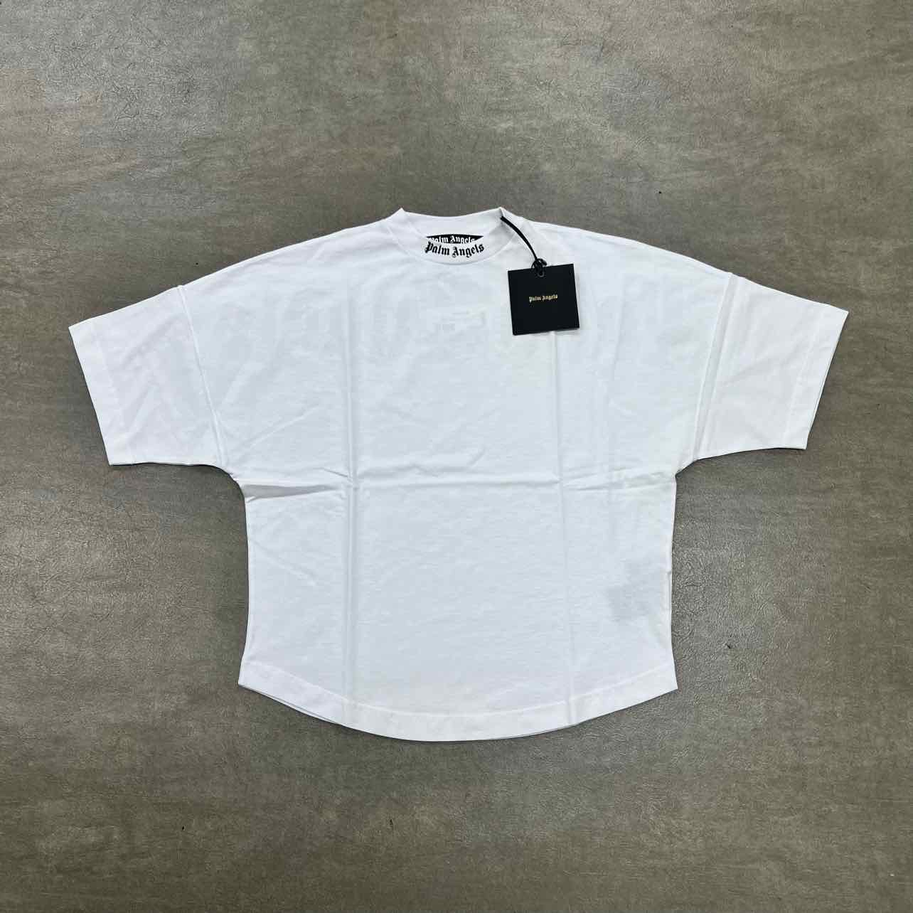 Palm Angels T-Shirt &quot;NECK LOGO&quot; White New Size L
