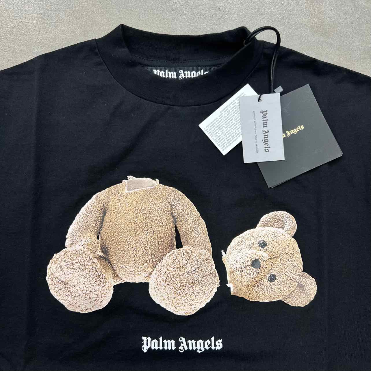 Palm Angels T-Shirt &quot;TEDDY BEAR&quot; Black New Size S