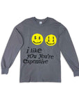 Soled Out Long Sleeve "EXPENSIVE" Charcoal New Size 2XL
