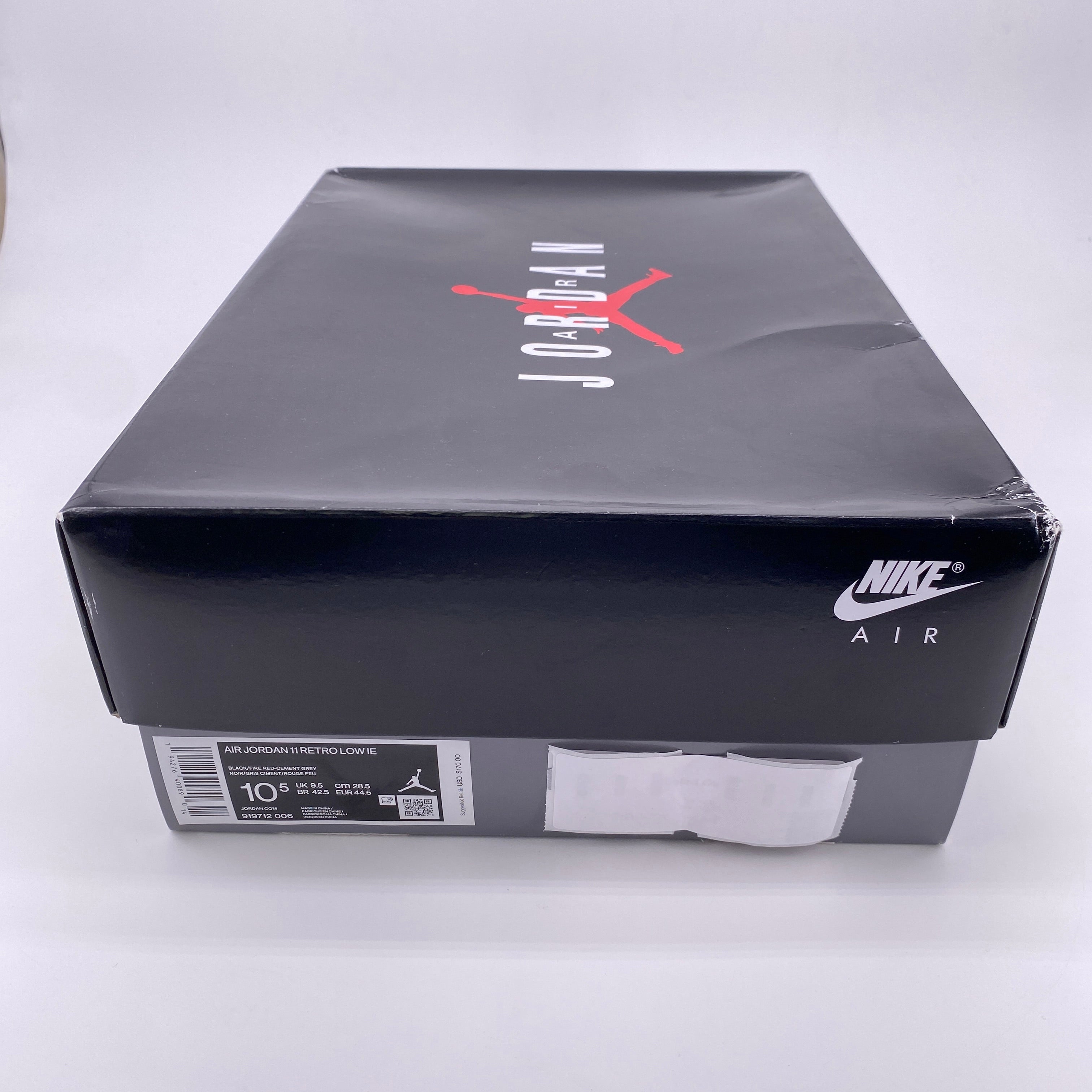 Air Jordan 11 Retro Low IE "Black Cement" 2020 New Size 10.5